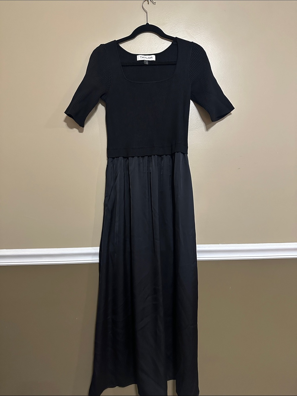 Taylor Black Maxi Dress with Ribbed Bodice